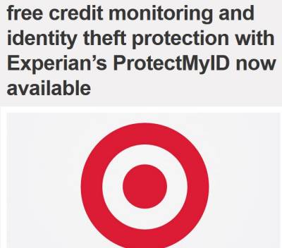 Target: One Year Free Credit Monitoring and Identity Theft Protection