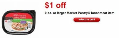 Target/Cartwheel Printable Coupon: $1 off 9 Ounce or Larger Market Pantry Lunchm