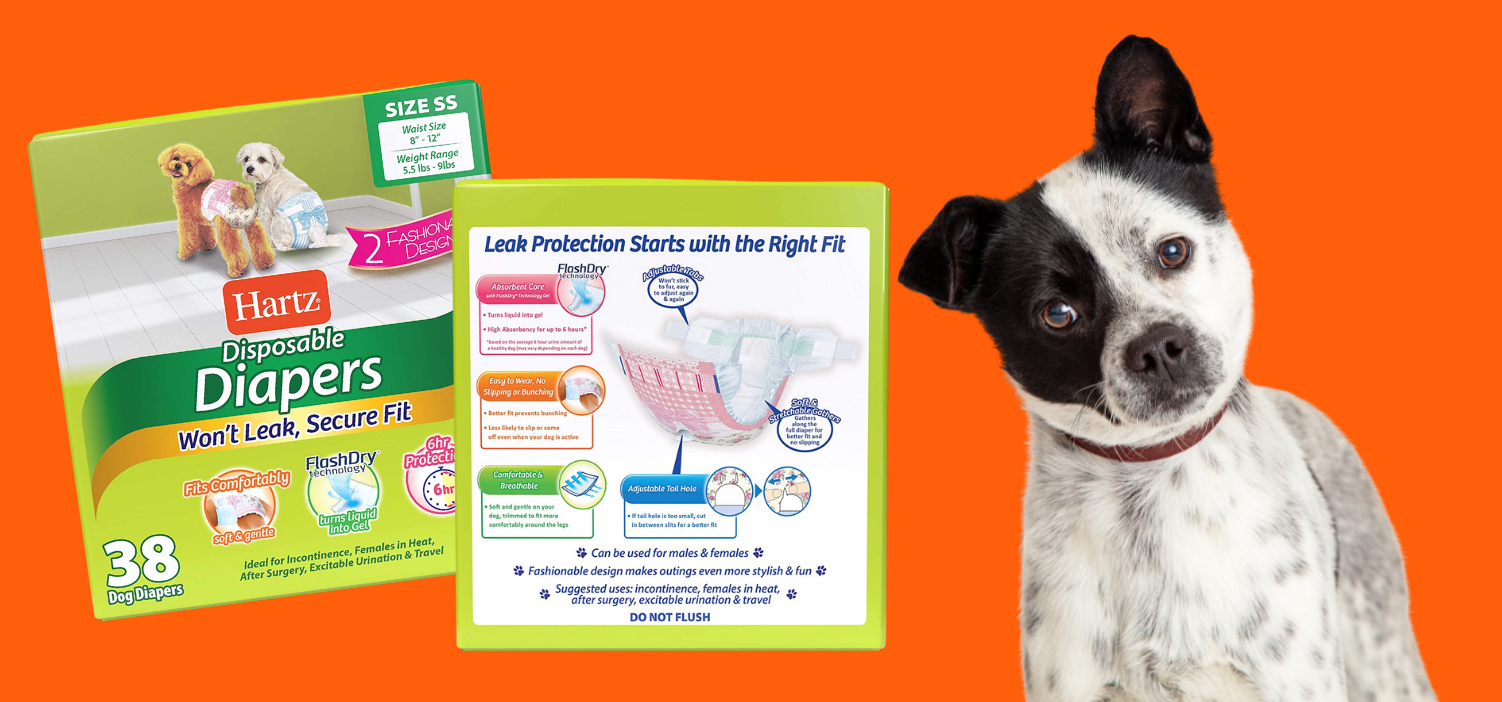 Apply to Sample Hartz Disposable Dog Diapers and Male Dog Wraps!