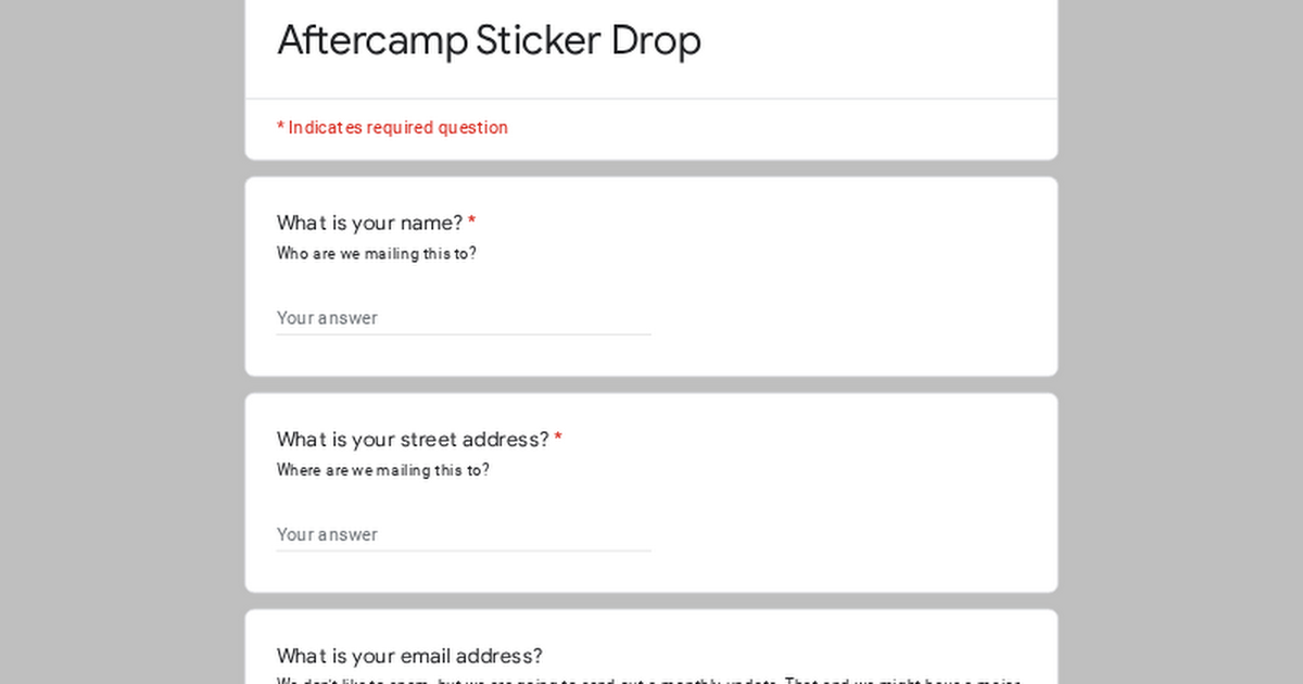 Free Aftercamp Sticker
