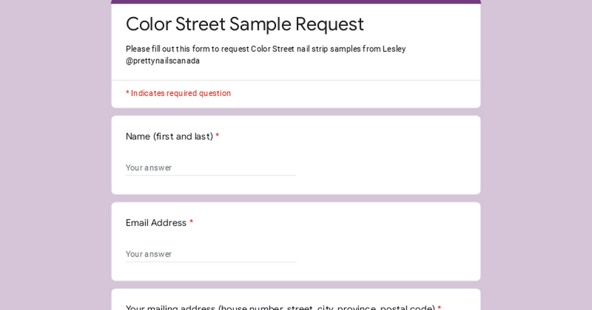 Free Color Street nail strip samples