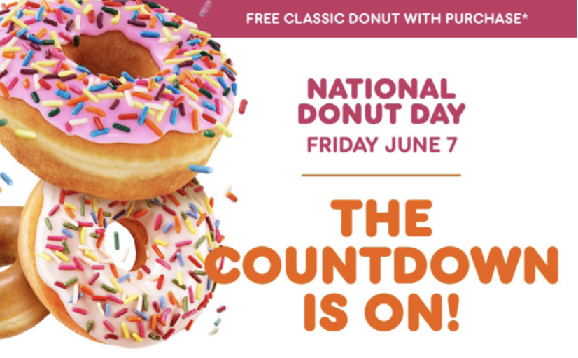 free donuts at Dunkin’ (June 07)