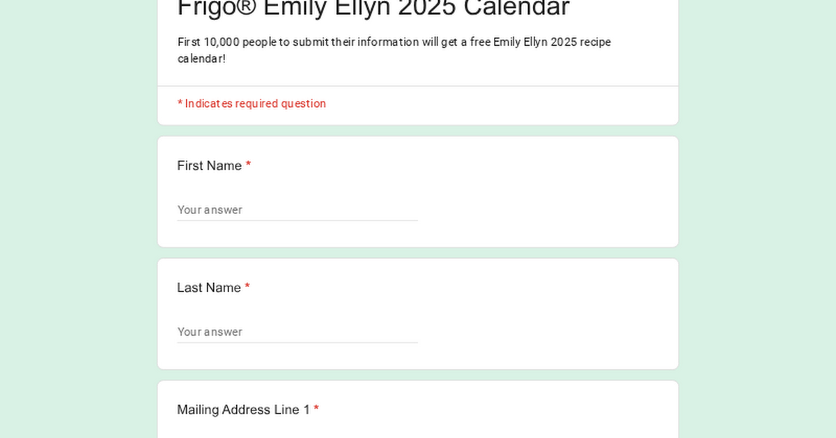 Free Frigo® Emily Ellyn 2024 Calendar