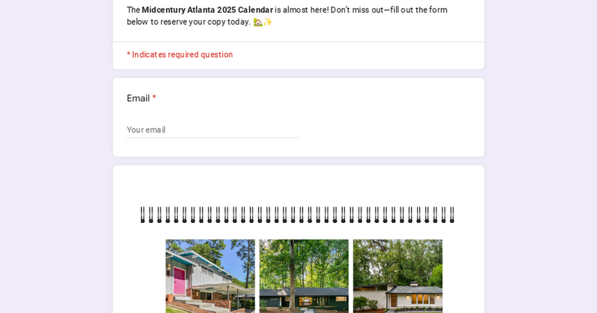 Free Midcentury Atlanta 2025 Calendar