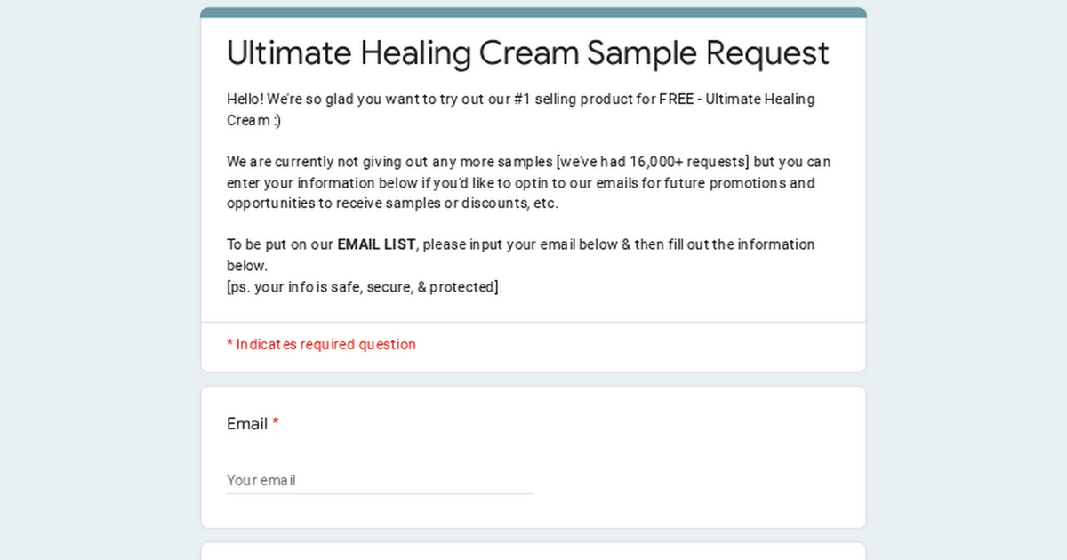 Free Sample of Naturulz Healing Cream