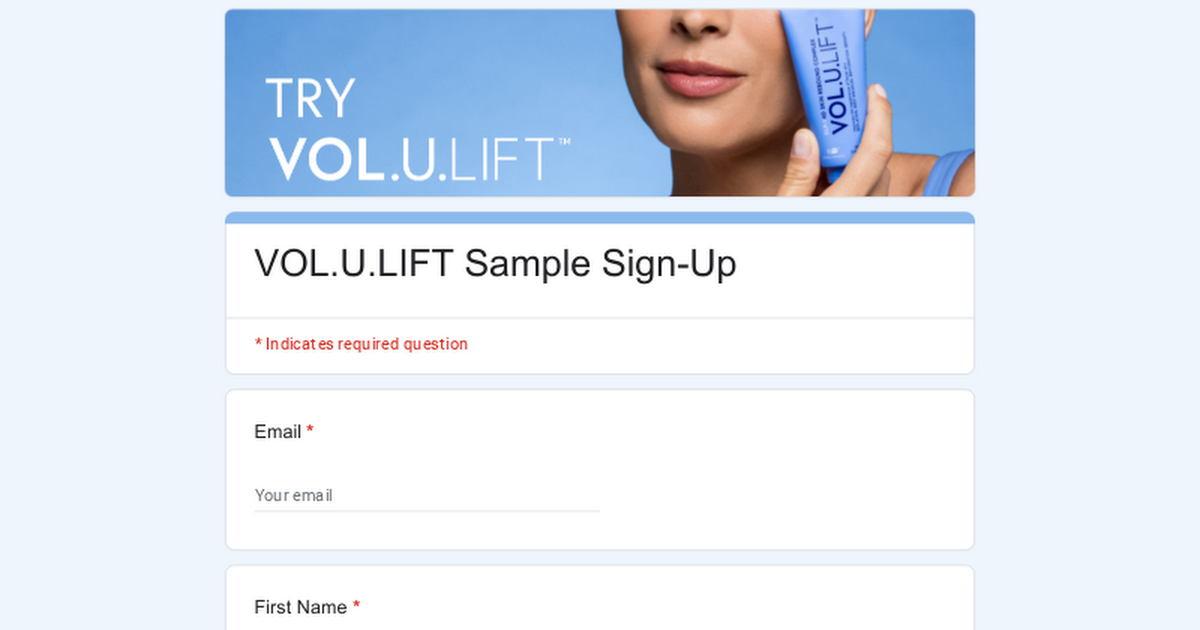 Free Sample of VOL.U.LIFT Skincare
