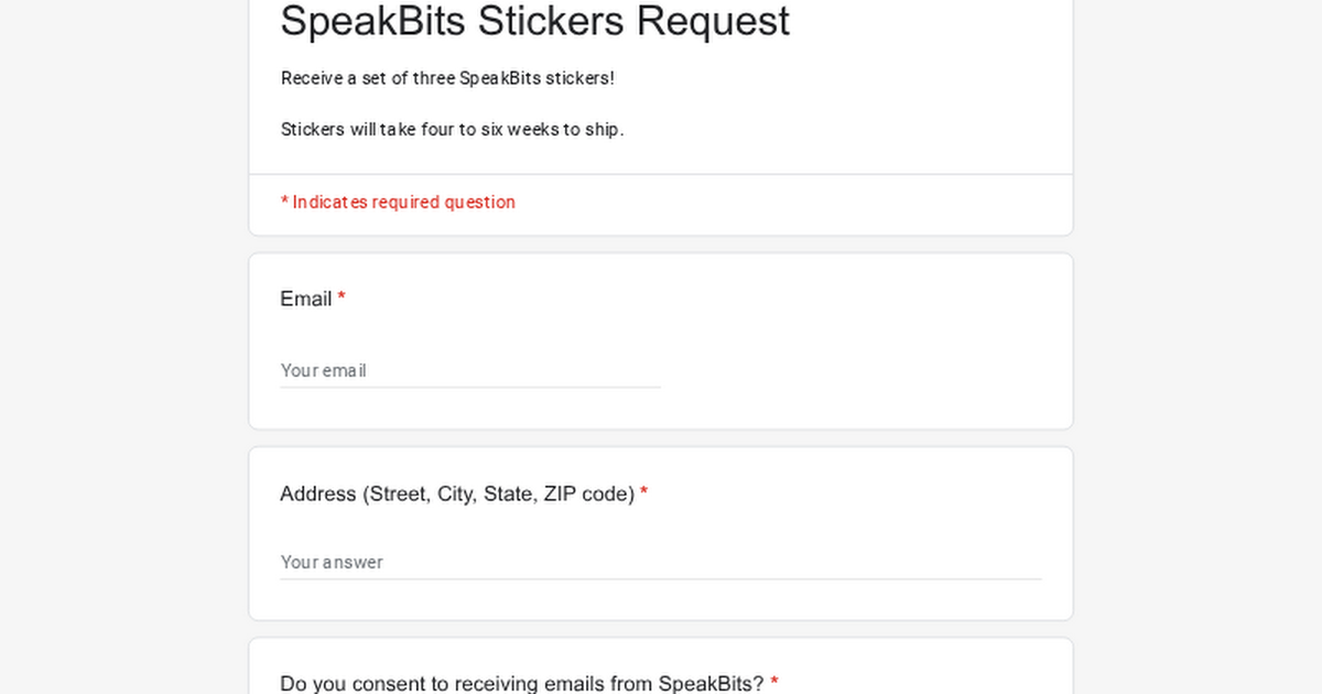 Free SpeakBits Stickers