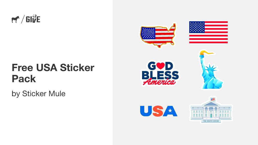 Free USA Sticker Pack from Sticker Mule